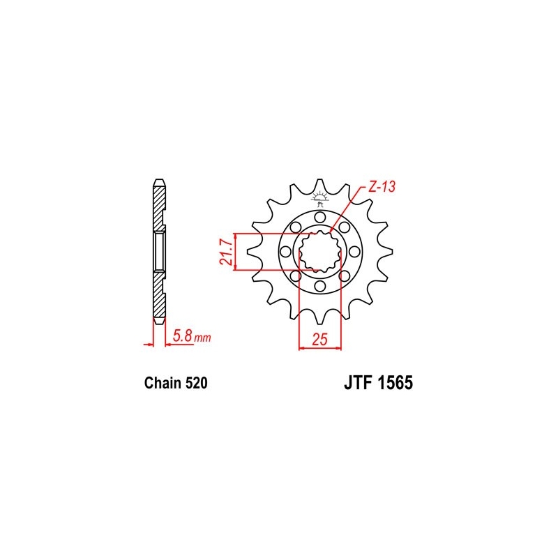 Front sprocket JT 12T, 520
