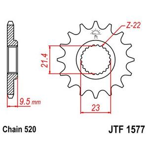 Front sprocket JT JTF 1577-15 15T, 520