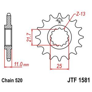 Front sprocket JT JTF 1581-13 13T, 520