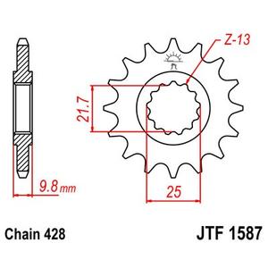 Front sprocket JT JTF 1587-19 19T, 428
