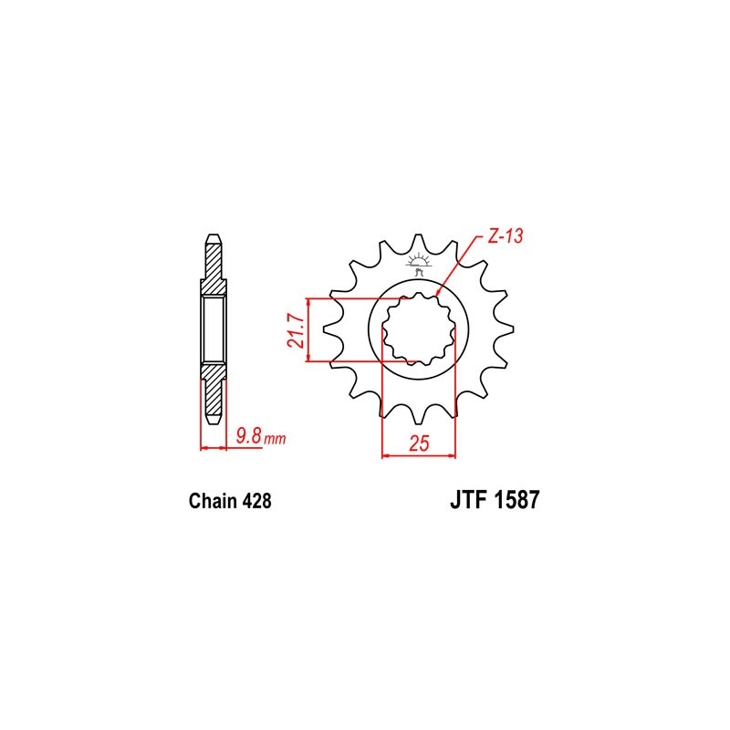 Front sprocket JT 19T, 428