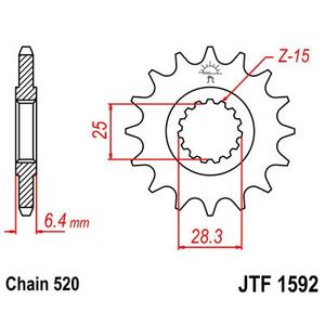 Front sprocket JT JTF 1592-13 13T, 520