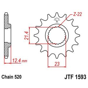 Front sprocket JT JTF 1593-14 14T, 520