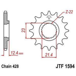 Front sprocket JT JTF 1594-15 15T, 428