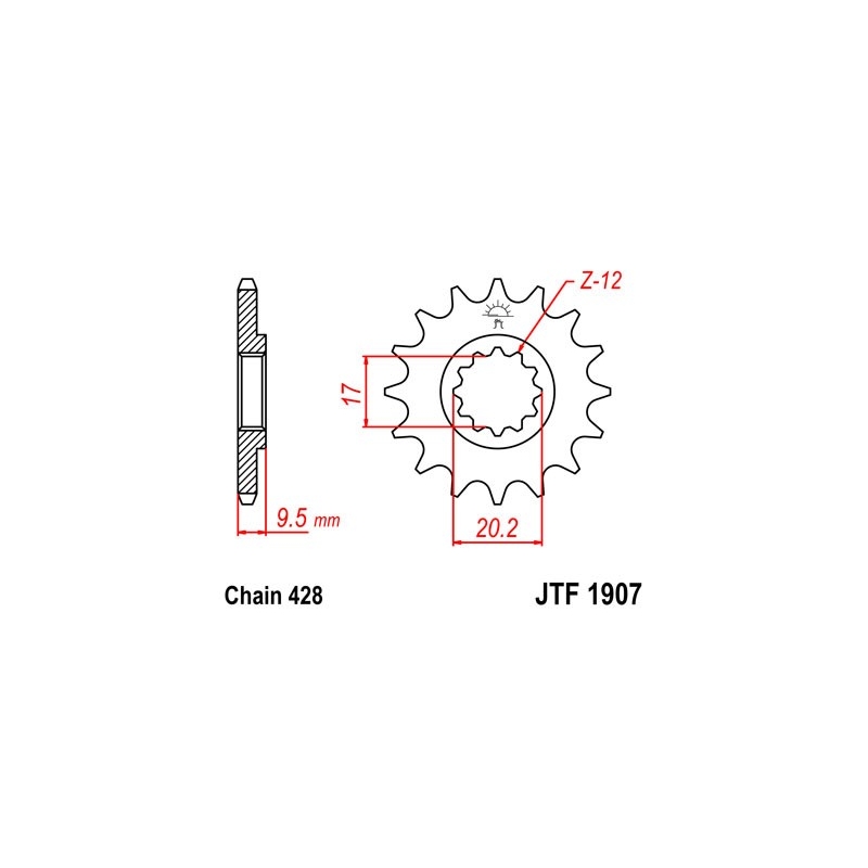 Front sprocket JT 14T, 428