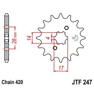 Front sprocket JT JTF 247-13 13T, 420