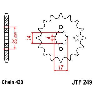 Front sprocket JT JTF 249-13 13T, 420