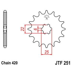 Front sprocket JT JTF 251-16 16T, 420