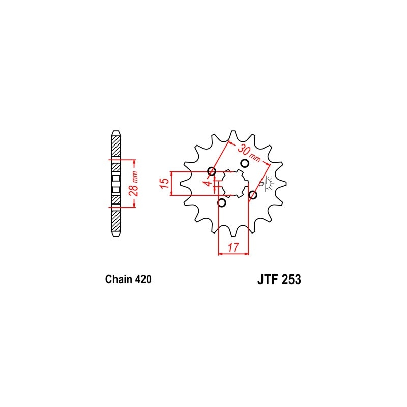 Front sprocket JT 17T, 420