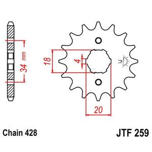 Front sprocket JT JTF 259-17 17T, 428