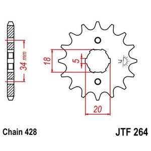 Front sprocket JT JTF 264-15 15T, 428