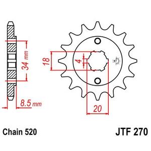 Front sprocket JT JTF 270-13 13T, 520
