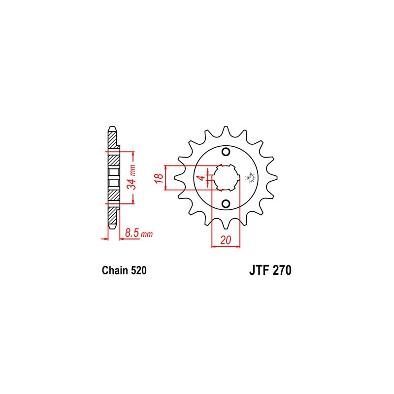 Front sprocket JT 13T, 520