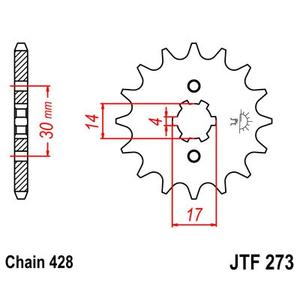 Front sprocket JT JTF 273-14 14T, 428