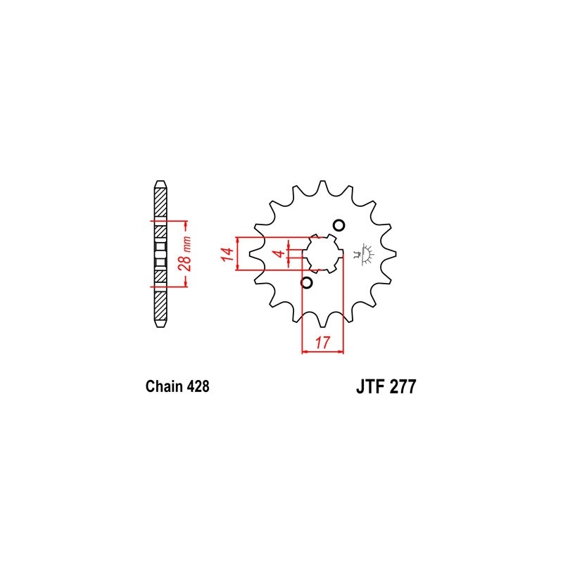 Front sprocket JT 13T, 428