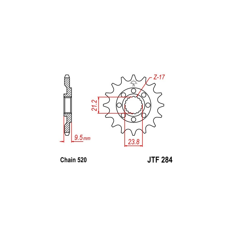 Front sprocket JT 15T, 520