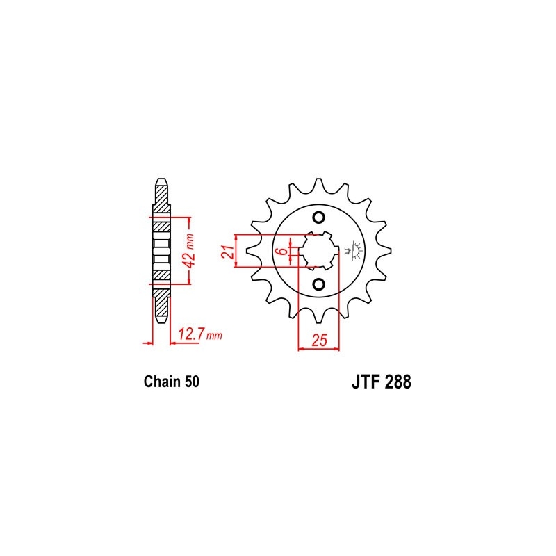 Front sprocket JT 15T, 530