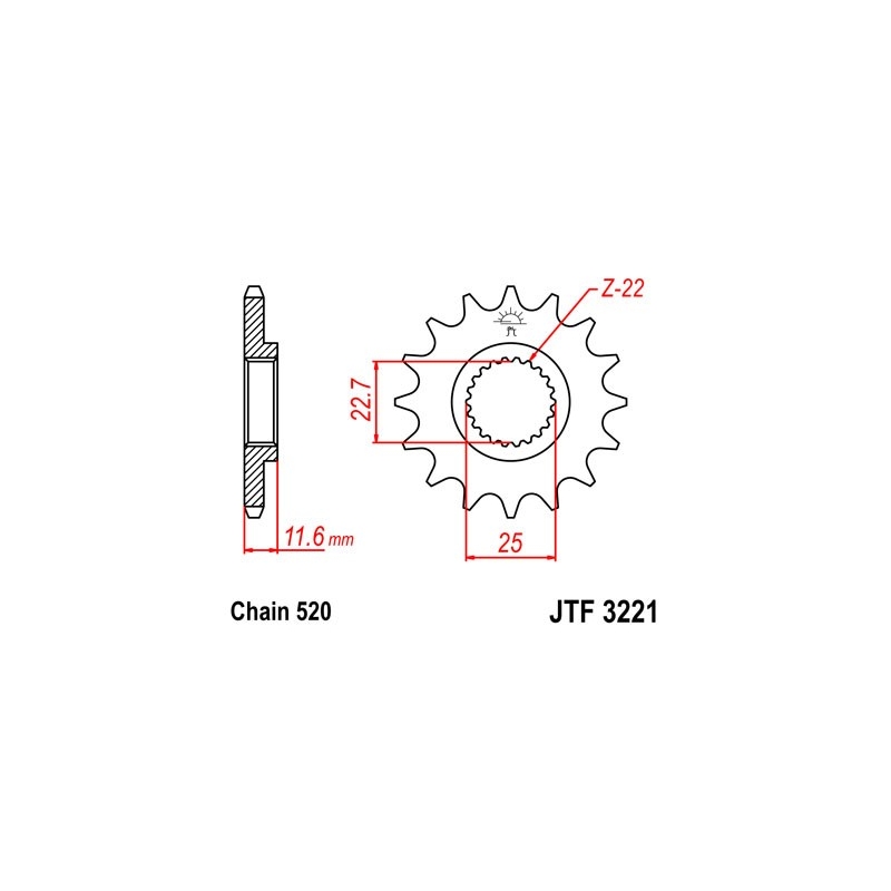 Front sprocket JT 11T, 520