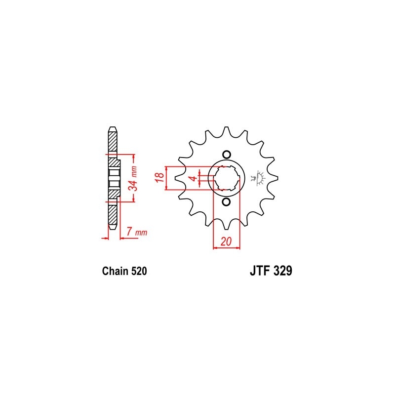Front sprocket JT 12T, 520