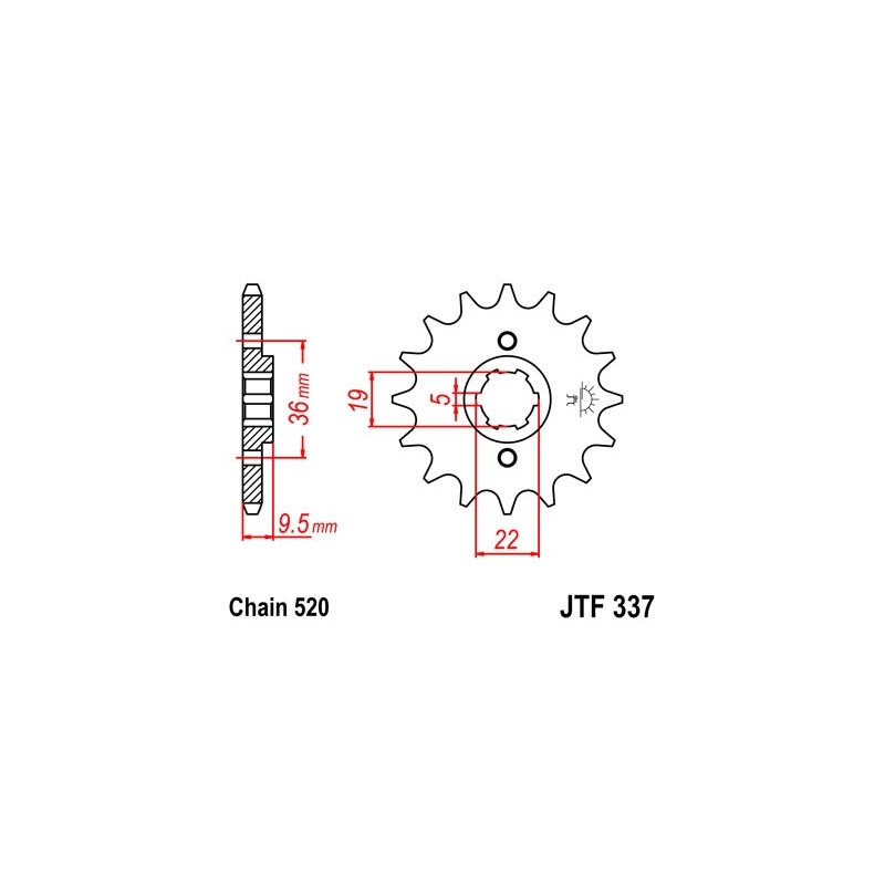 Front sprocket JT 15T, 520