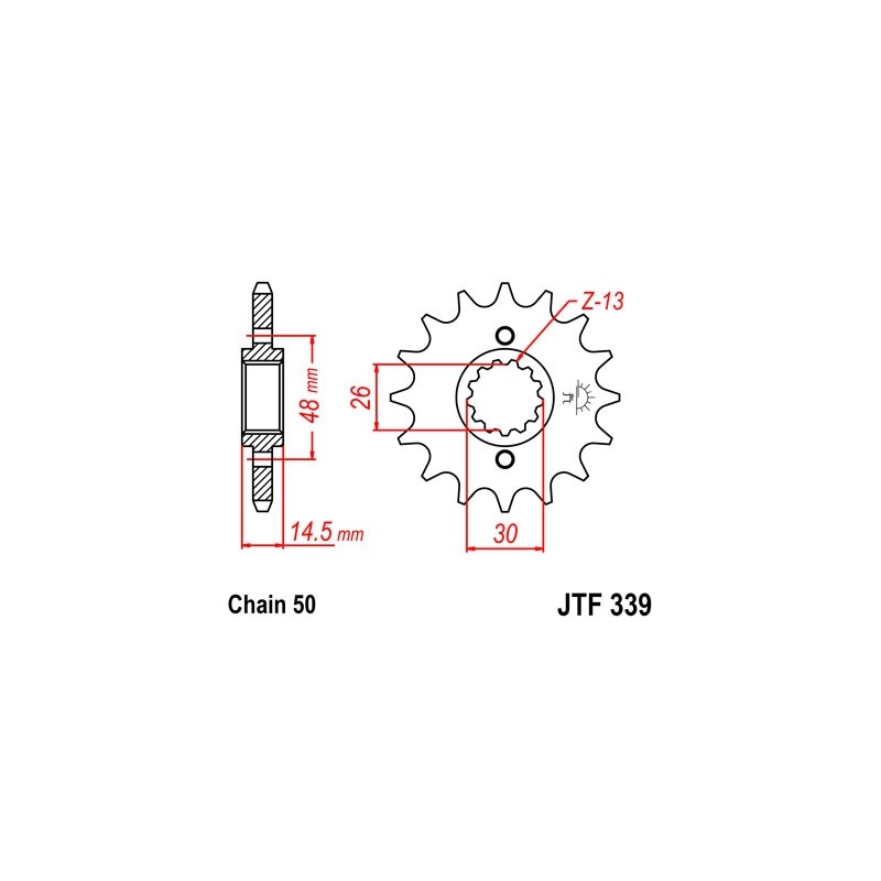 Front sprocket JT 15T, 530