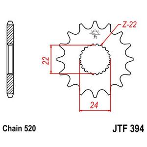 Front sprocket JT JTF 394-15 15T, 520