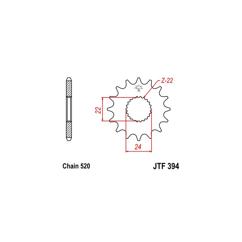 Front sprocket JT 15T, 520