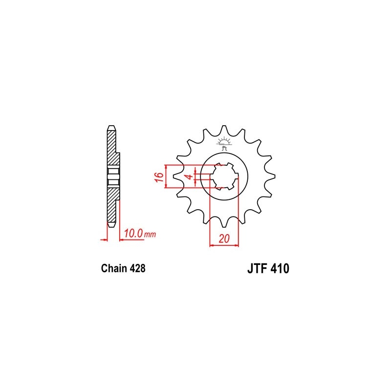 Front sprocket JT 13T, 428