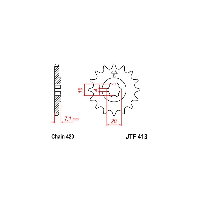 Front sprocket JT 15T, 420