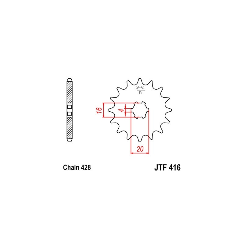 Front sprocket JT 14T, 428