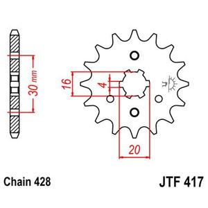Front sprocket JT JTF 417-17 17T, 428