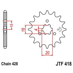 Front sprocket JT JTF 418-14 14T, 428