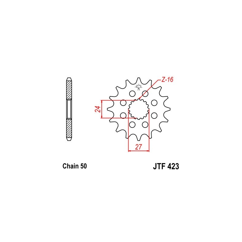 Front sprocket JT 17T, 530 rubber cushioned