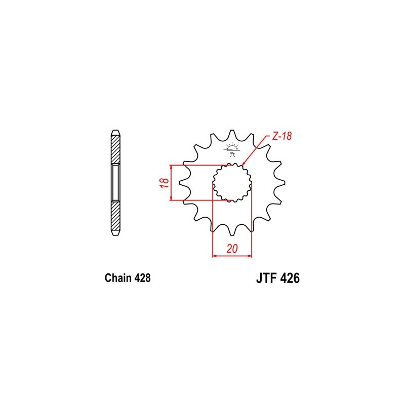 Front sprocket JT 11T, 428