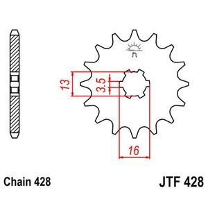 Front sprocket JT JTF 428-16 16T, 428