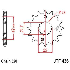 Front sprocket JT JTF 436-13 13T, 520