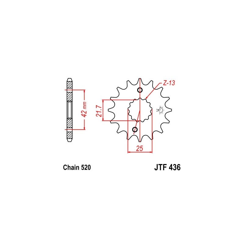 Front sprocket JT 13T, 520