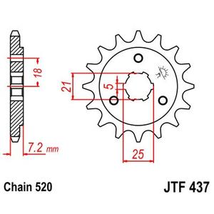 Front sprocket JT JTF 437-14 14T, 520