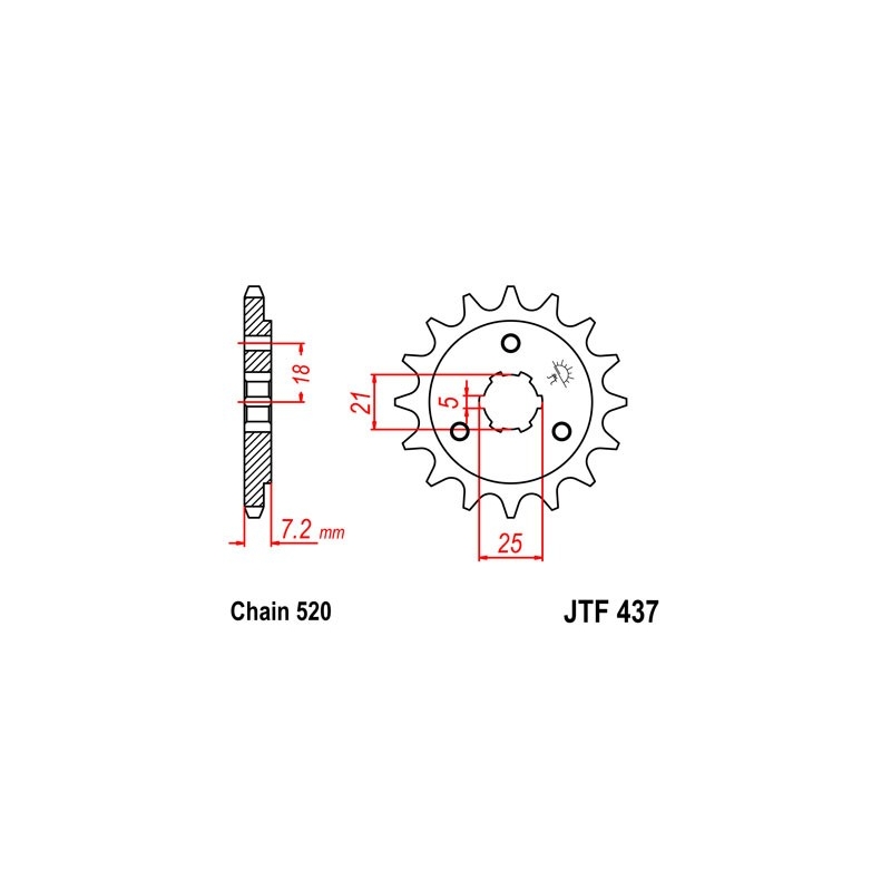 Front sprocket JT 14T, 520