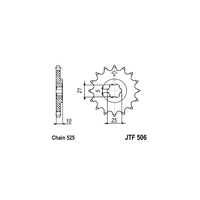 Front sprocket JT 14T, 525