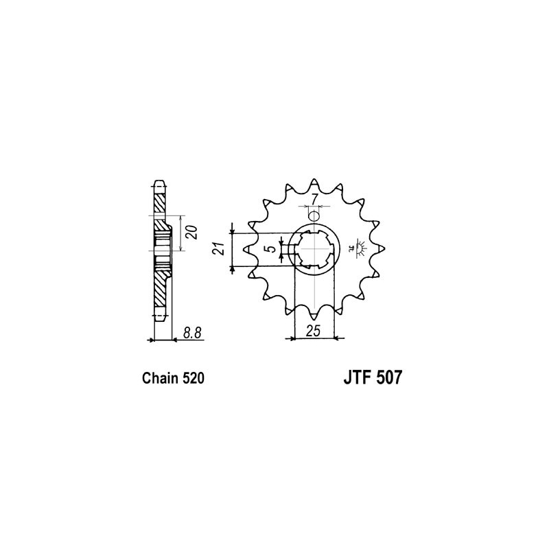 Front sprocket JT 13T, 520