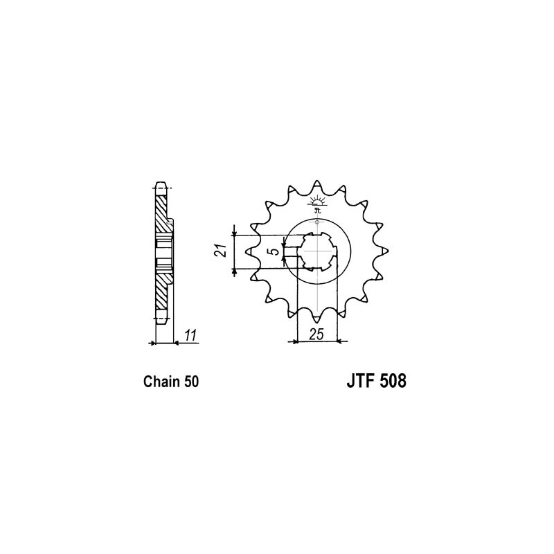 Front sprocket JT 14T, 530