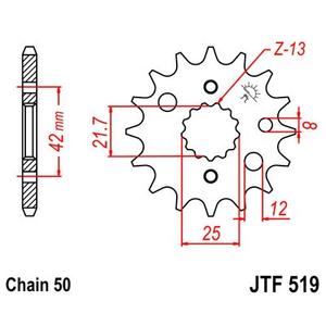 Front sprocket JT JTF 519-16 16T, 530