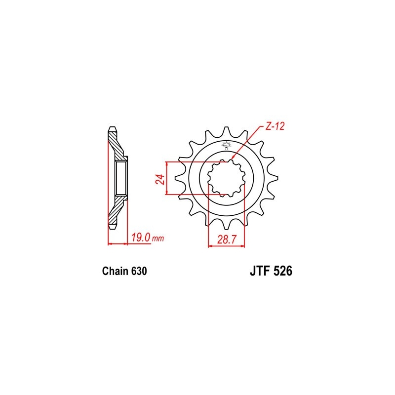 Front sprocket JT 15T, 630
