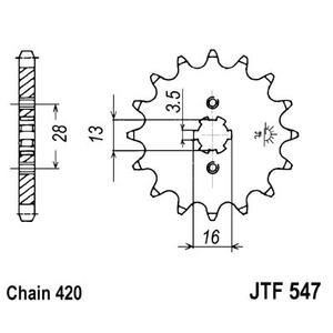 Front sprocket JT JTF 547-13 13T, 420