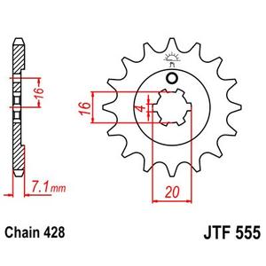 Front sprocket JT JTF 555-13 13T, 428