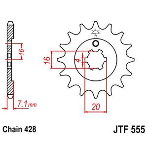 Front sprocket JT JTF 555-15 15T, 428