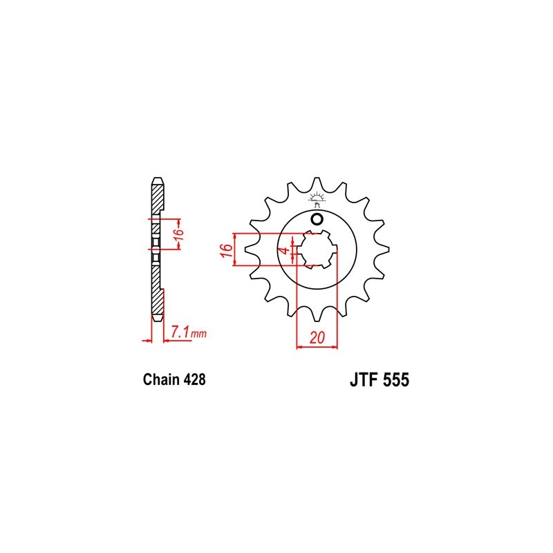 Front sprocket JT 15T, 428