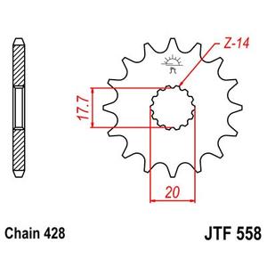 Front sprocket JT JTF 558-13 13T, 428