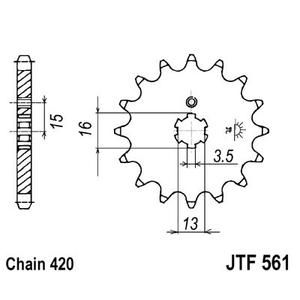 Front sprocket JT JTF 561-14 14T, 420